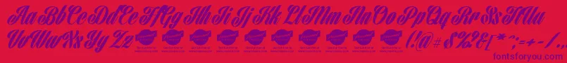 HarbellPersonalUse Font – Purple Fonts on Red Background