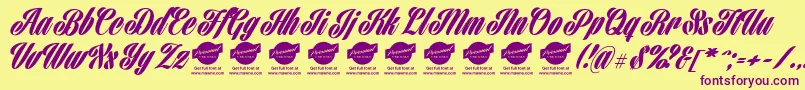 HarbellPersonalUse Font – Purple Fonts on Yellow Background