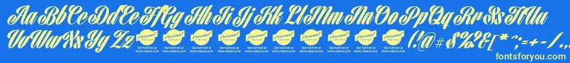 HarbellPersonalUse Font – Yellow Fonts on Blue Background