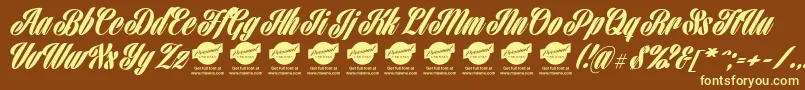 HarbellPersonalUse Font – Yellow Fonts on Brown Background