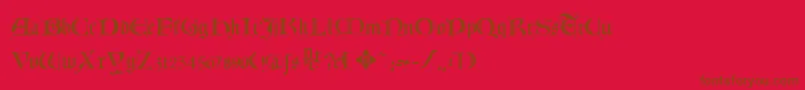 Więcej informacji o czcionce Lombardia Czcionka Lombardia – brązowe czcionki na czerwonym tle