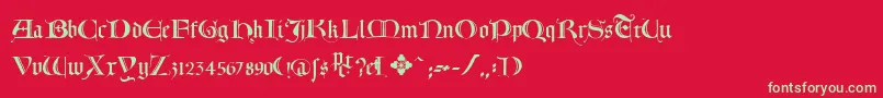 Lombardia Font – Green Fonts on Red Background