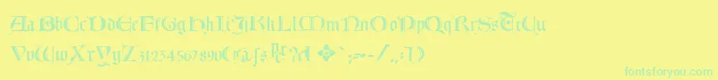 Czcionka Lombardia – zielone czcionki na żółtym tle
