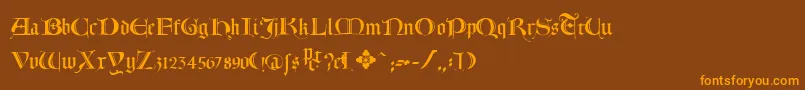 Lombardia Font – Orange Fonts on Brown Background