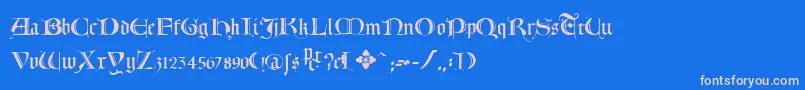 Lombardia Font – Pink Fonts on Blue Background