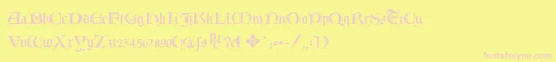 フォントLombardia – ピンクのフォント、黄色の背景