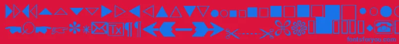 フォントAbacusthreessk – 赤い背景に青い文字