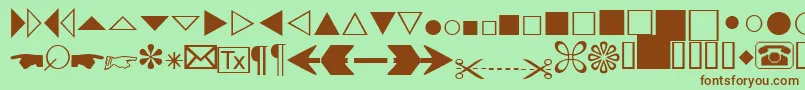 Шрифт Abacusthreessk – коричневые шрифты на зелёном фоне