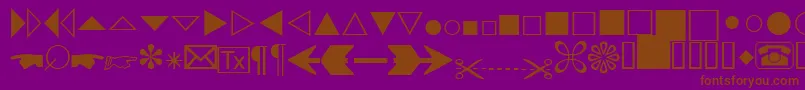 Abacusthreessk-Schriftart – Braune Schriften auf violettem Hintergrund