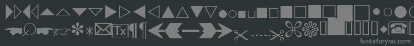 Abacusthreessk-fontti – harmaat kirjasimet mustalla taustalla