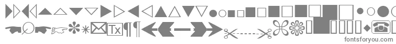 Abacusthreessk-fontti – harmaat kirjasimet valkoisella taustalla