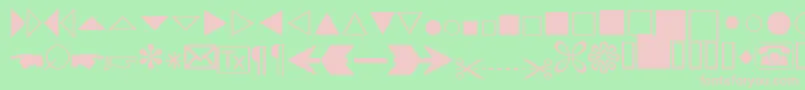 Abacusthreessk-fontti – vaaleanpunaiset fontit vihreällä taustalla