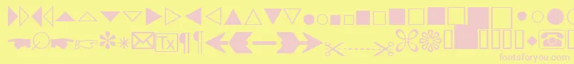 フォントAbacusthreessk – ピンクのフォント、黄色の背景