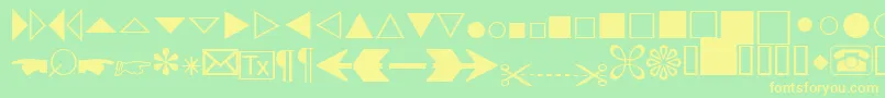 Czcionka Abacusthreessk – żółte czcionki na zielonym tle