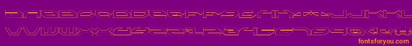 TaskforceOutline-Schriftart – Orangefarbene Schriften auf violettem Hintergrund