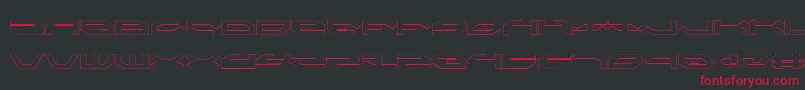Fonte TaskforceOutline – fontes vermelhas em um fundo preto