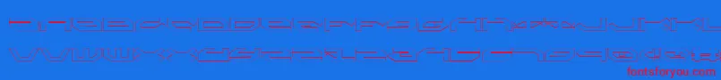 TaskforceOutline-Schriftart – Rote Schriften auf blauem Hintergrund