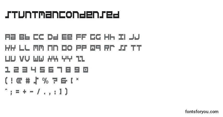 A fonte StuntmanCondensed – alfabeto, números, caracteres especiais
