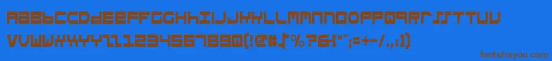 StuntmanCondensed-Schriftart – Braune Schriften auf blauem Hintergrund