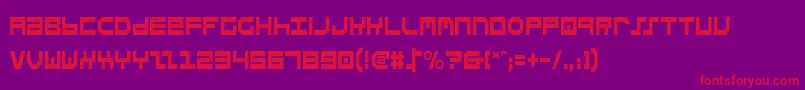 フォントStuntmanCondensed – 紫の背景に赤い文字