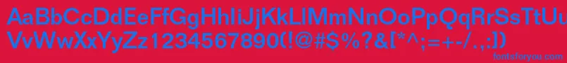FoliostdMedium Font – Blue Fonts on Red Background