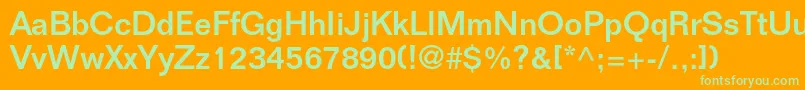 FoliostdMedium Font – Green Fonts on Orange Background