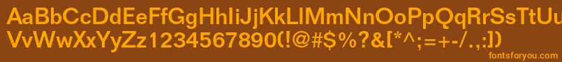 Police FoliostdMedium – polices orange sur fond brun