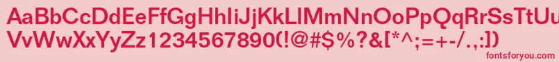 フォントFoliostdMedium – ピンクの背景に赤い文字