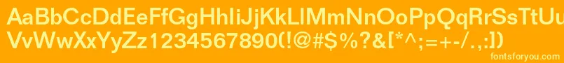 Czcionka FoliostdMedium – żółte czcionki na pomarańczowym tle