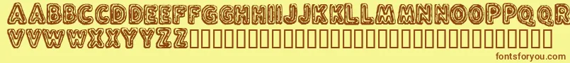 Fonte FluxCapacitor – fontes marrons em um fundo amarelo