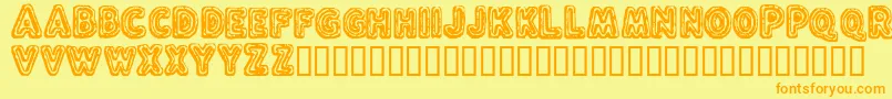 FluxCapacitor Font – Orange Fonts on Yellow Background