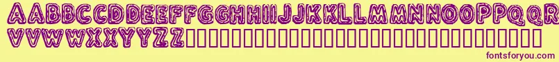 FluxCapacitor Font – Purple Fonts on Yellow Background