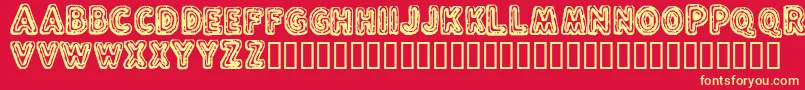 FluxCapacitor Font – Yellow Fonts on Red Background