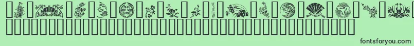 GeJapaneseArt Font – Black Fonts on Green Background