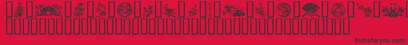 GeJapaneseArt Font – Black Fonts on Red Background