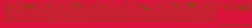 GeJapaneseArt Font – Brown Fonts on Red Background