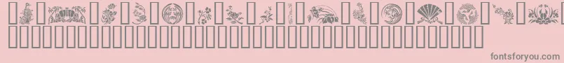 Fonte GeJapaneseArt – fontes cinzas em um fundo rosa
