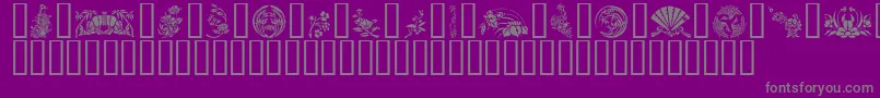 Czcionka GeJapaneseArt – szare czcionki na fioletowym tle