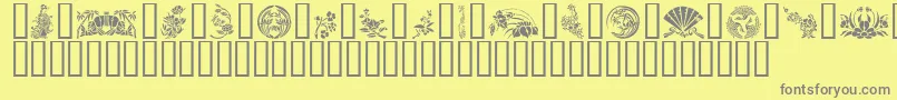 GeJapaneseArt-Schriftart – Graue Schriften auf gelbem Hintergrund