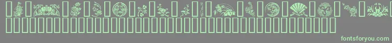fuente GeJapaneseArt – Fuentes Verdes Sobre Fondo Gris