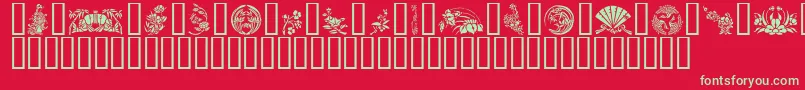 フォントGeJapaneseArt – 赤い背景に緑の文字