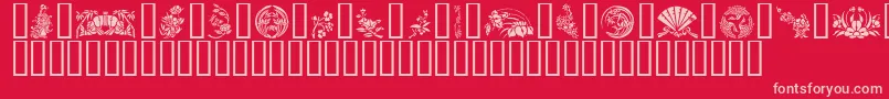 GeJapaneseArt Font – Pink Fonts on Red Background