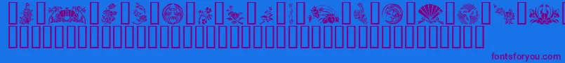 Fonte GeJapaneseArt – fontes roxas em um fundo azul