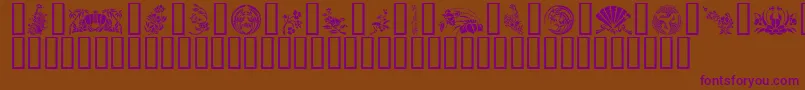 GeJapaneseArt-Schriftart – Violette Schriften auf braunem Hintergrund
