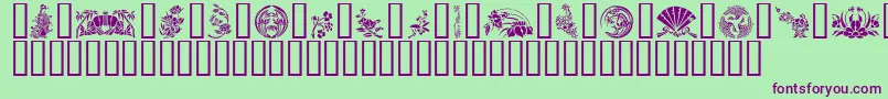 GeJapaneseArt Font – Purple Fonts on Green Background