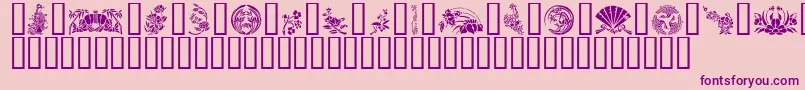 GeJapaneseArt Font – Purple Fonts on Pink Background