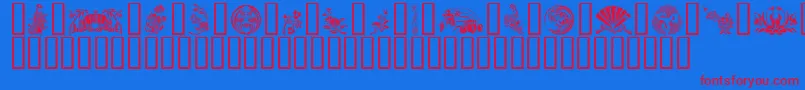 GeJapaneseArt Font – Red Fonts on Blue Background