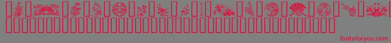 GeJapaneseArt Font – Red Fonts on Gray Background
