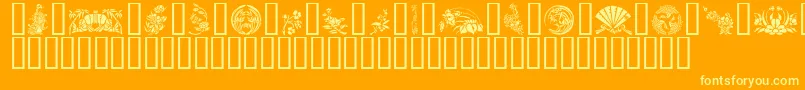 フォントGeJapaneseArt – オレンジの背景に黄色の文字