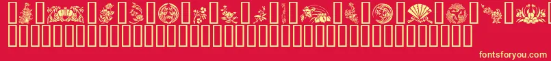 GeJapaneseArt Font – Yellow Fonts on Red Background